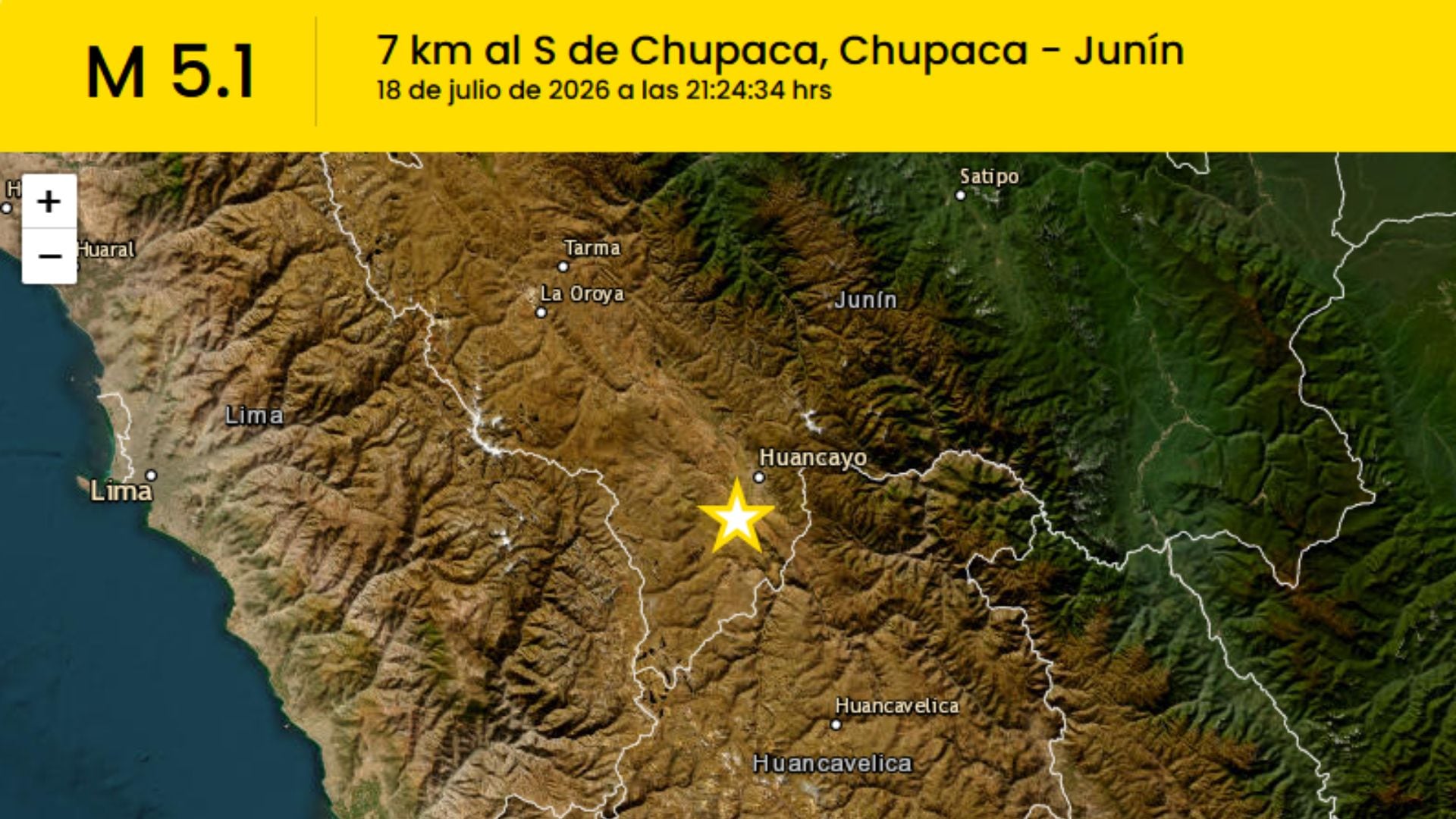 Temblor hoy en Perú EN VIVO: Último sismo de 5.1 en Junín y reporte del IGP del sábado 18 de julio de 2026